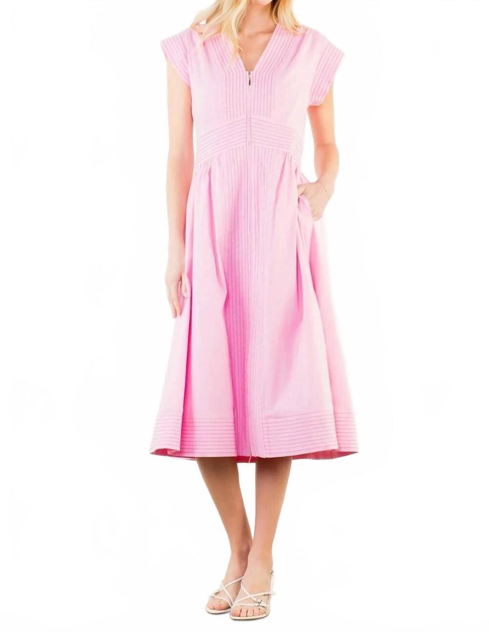 NEW THML mirel zipper up dress in pink